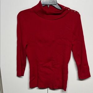 7th Ave Design Studio Vibrant Red Knit Sweater